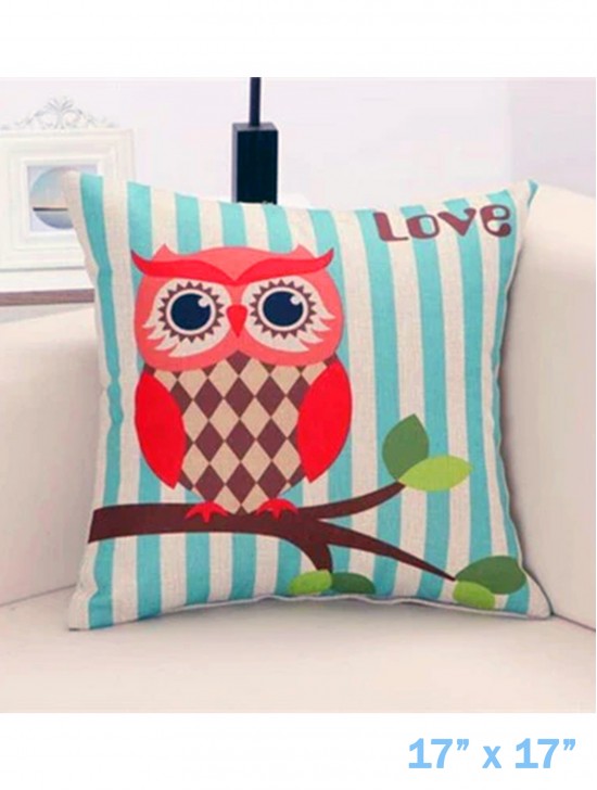 Owl Print Cushion & Filler